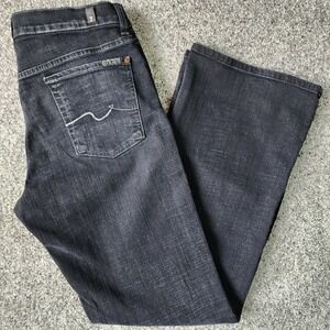 7 For All Mankind Jeans Mens 32 Straight Leg Black Wash Denim Excellent